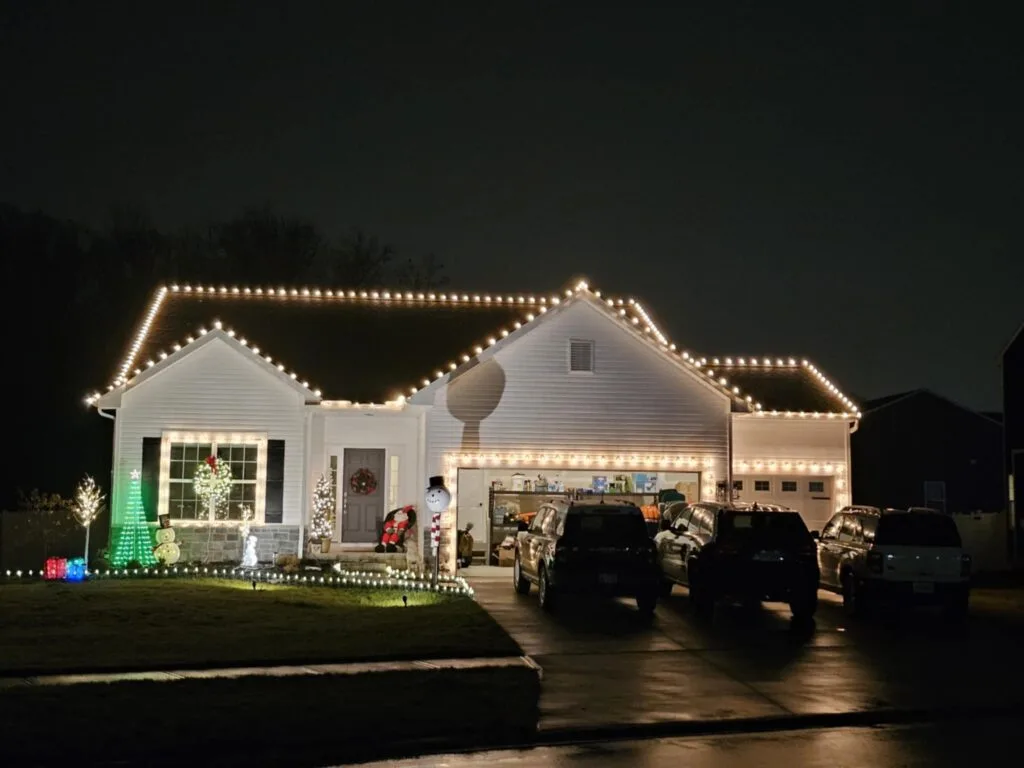 holiday lighting installation